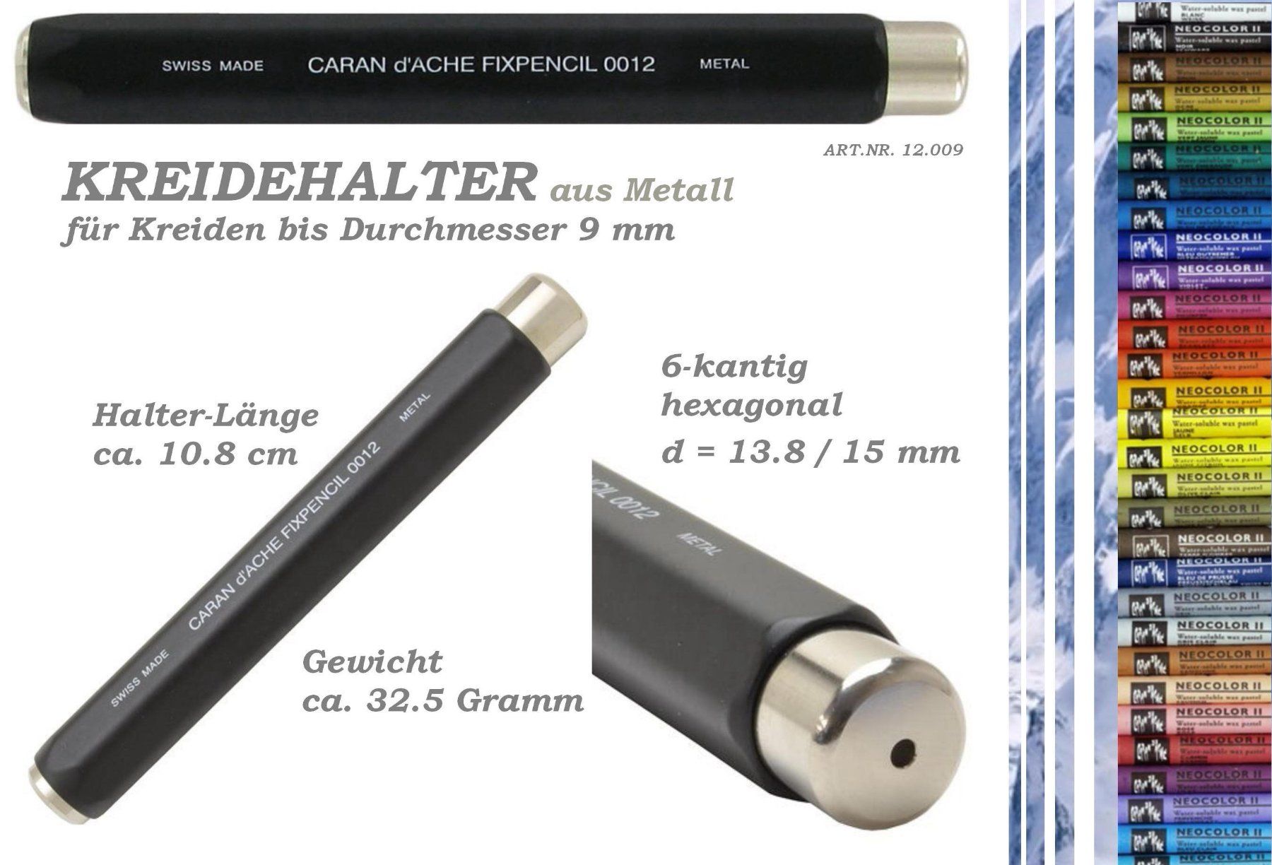 Caran D'Ache Matite, matite colorate & gessi: AKTION = 12.009 Fixpencil Kreidehalter Pastelle Caran d'Ache – Nuovo e nell'imballaggio originale da Strengelbach venduto da Mozi1 2
