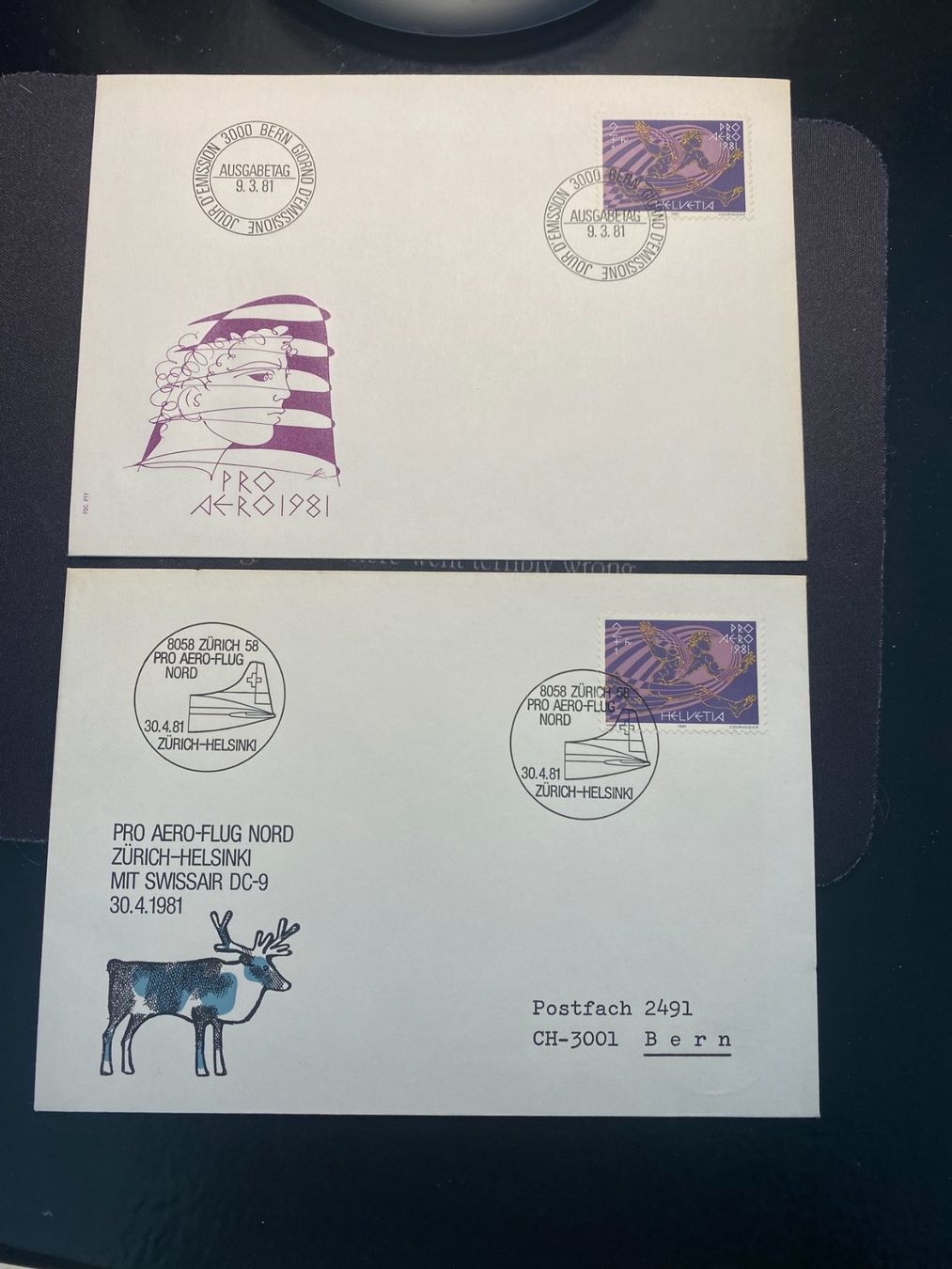 Alle Briefmarken: Pro Aero 1981 / 2x Fdc – Gebraucht aus Grand-Lancy von Dany1973