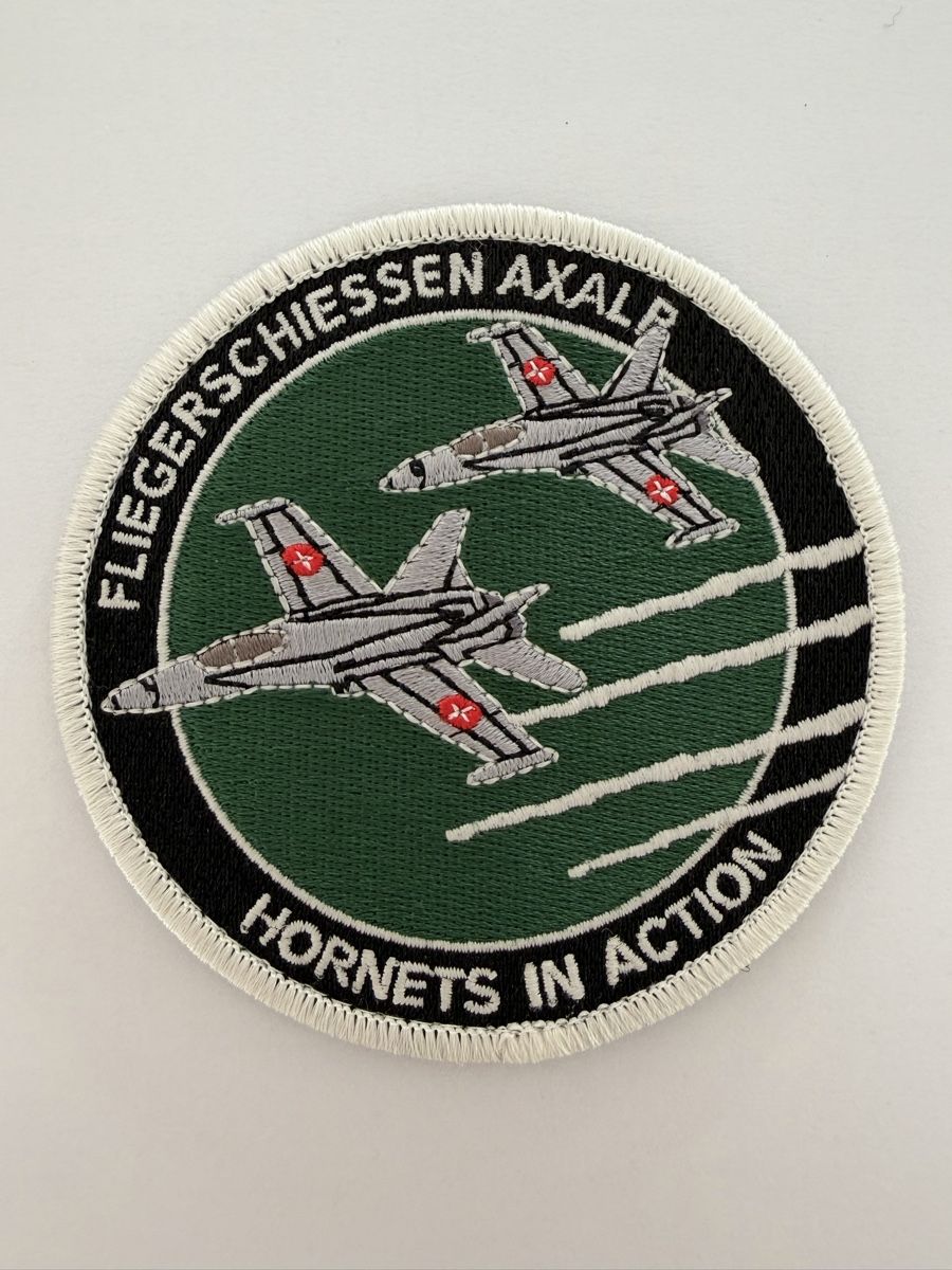 Schweizer Armee Plaketten & Abzeichen: Fliegerschiessen AXALP patch  – Gebraucht aus Chamoson von Lio_Rey