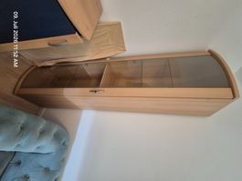 Vitrinenschrank Buche hell Glasfront gebogen guter Zustand