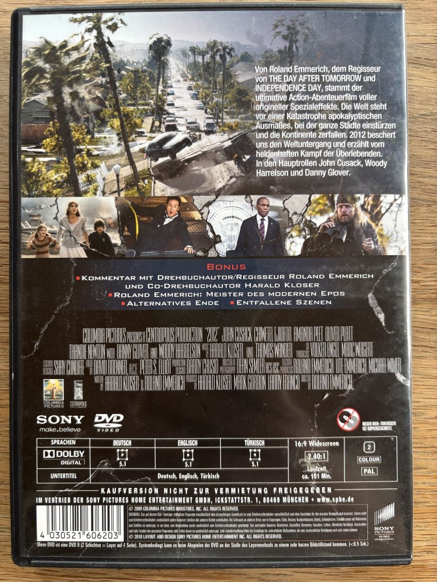 Tutti i DVDs: 2012 - DVD – Usato da Gebenstorf venduto da pas_9p6b 1