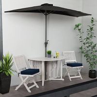 Parasol Demi - 280cm - Noir Anthracite - NEUF
