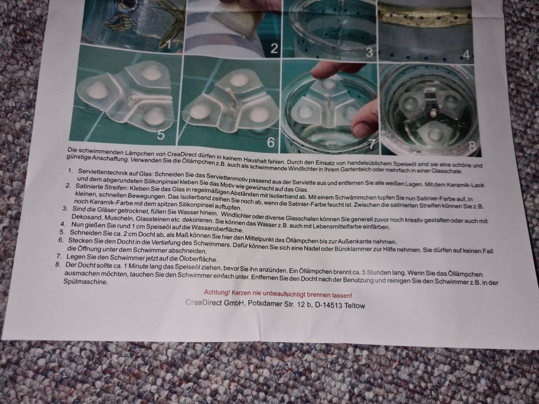 Lampade: 3 Öllampen im Glas CreaDirect – Nuovo e nell'imballaggio originale da Killwangen venduto da KIANA08 2