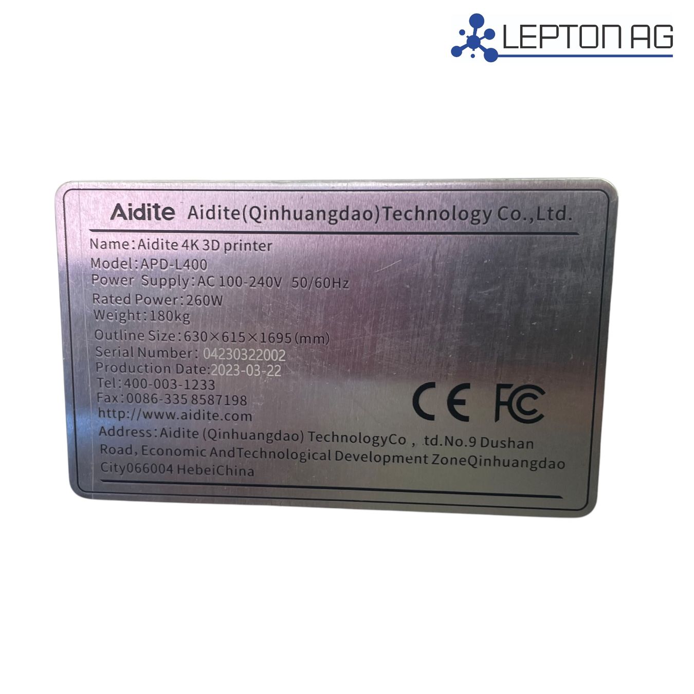 Stampanti 3D: Aidite APD-L400 4K 3D Printer/Industriell-Resin – Difettoso da Niederdorf venduto da LeptonAG 3