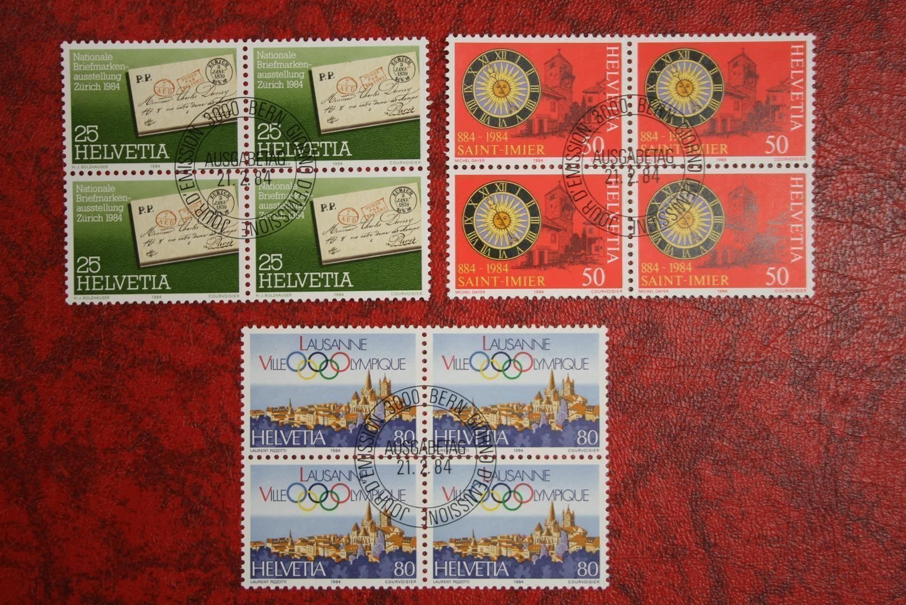 Tutti i francobolli: 1984: 705-707 4er-Block ET. mit Gummi – Usato da Deitingen venduto da Lglobi