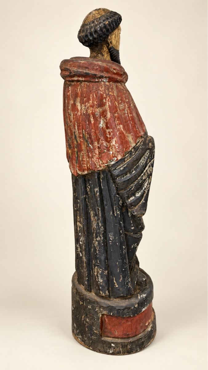 Sculture & Statue: Antiker Heiliger oder Franziskanermönch aus polychromem Holz – Usato da Locarno venduto da Osvaldo61 3
