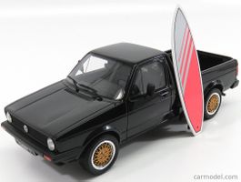 VW GOLF CADDY BLACK MIT SURFBOARD 1:18 OTTO