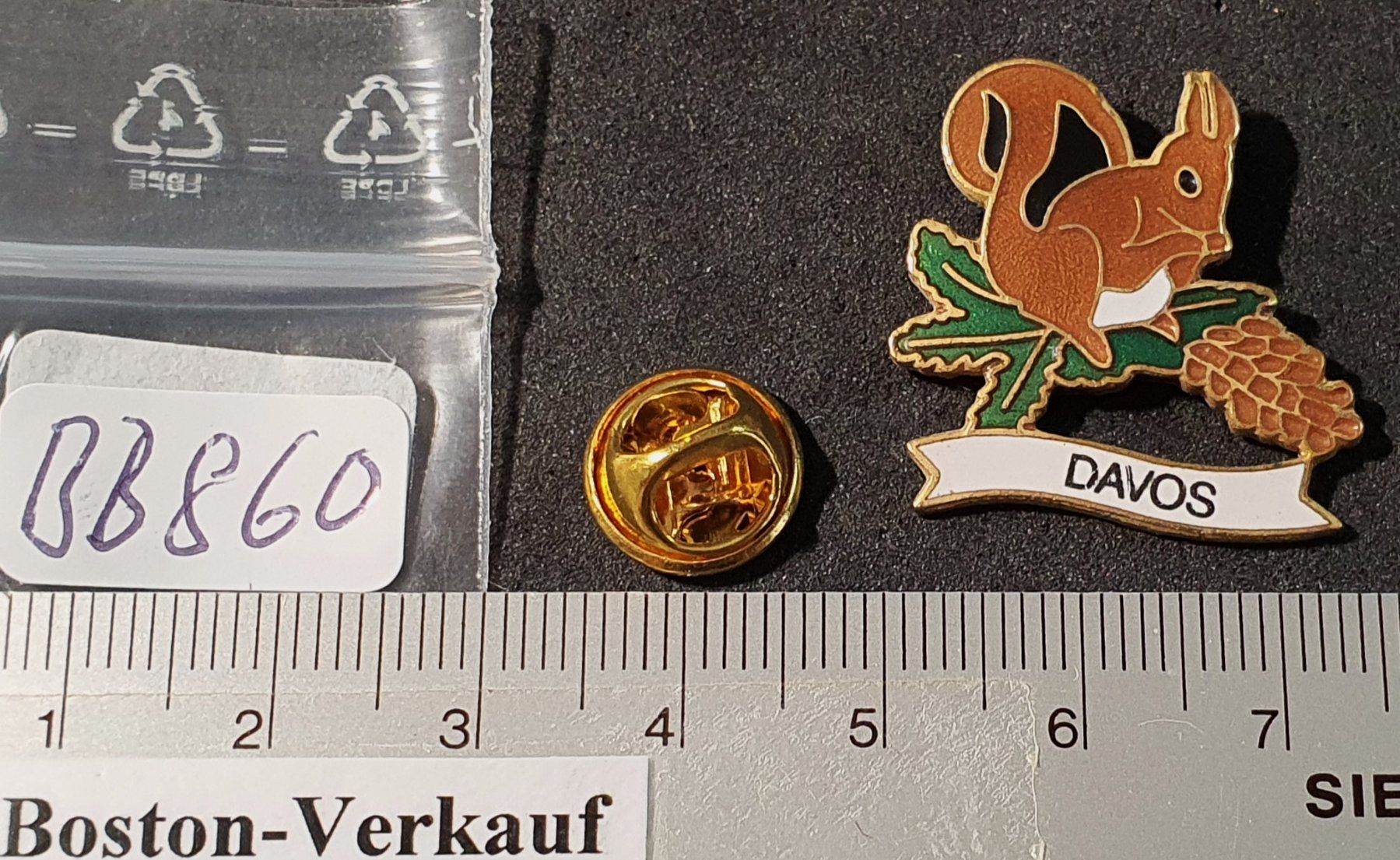 Placchette & Badge: BB860 - Pin Eichhörnchen DAVOS Graubünden – Usato da Reinach BL venduto da Boston-Verkauf 1