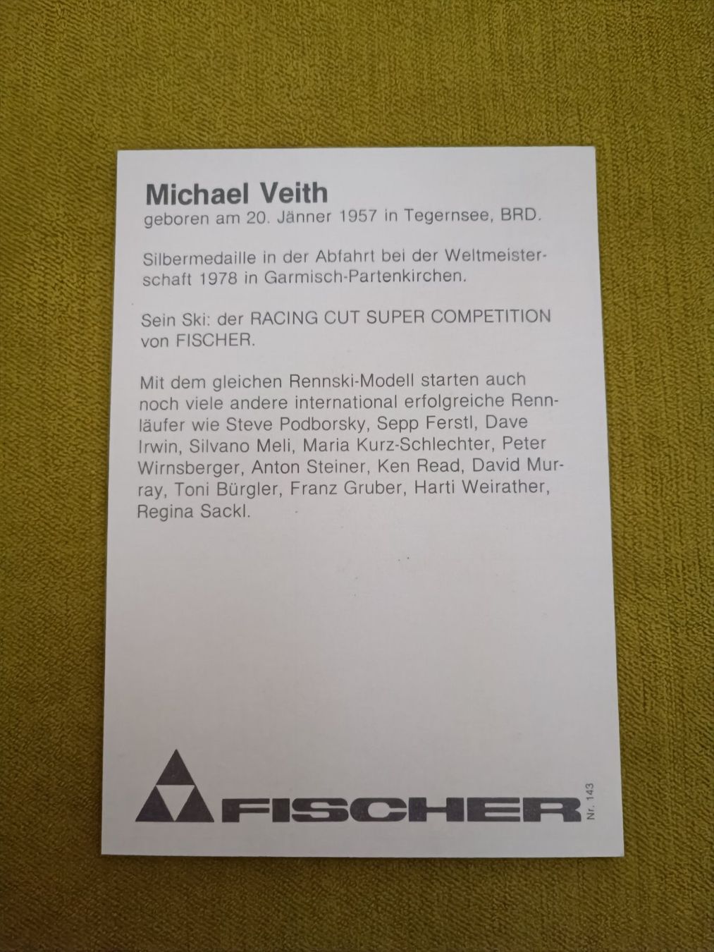 Autografi: Michael Veith - handsigniert – Usato da Menziken venduto da Autogramme 1