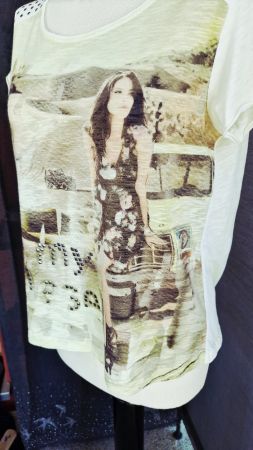 MONARI T-Shirt mit Print und Nietendeko