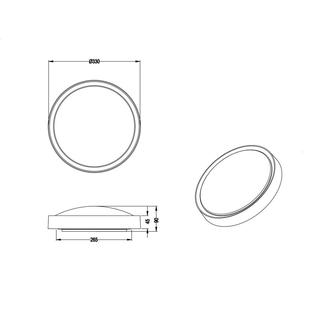 Lampadari & plafoniere: LED Deckenleuchte, Chrom, 33 cm Ø, IP44 – Nuovo (secondo la descrizione) da Kreuzlingen venduto da Smart-Light 2