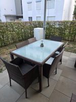 Rattan Tischset mit 6 Stühlen 