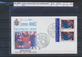 2001 Vatikan, "Weihnachten", Paar aus Markenheft, FDC