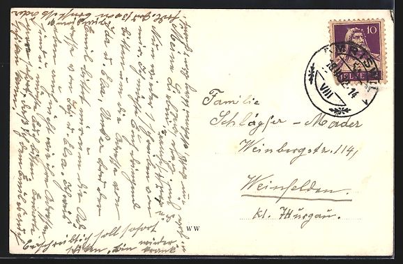 Cartoline postali: Rehetobel, Totalansicht gegen die Berge – Usato da Berlin venduto da bartko-reher 1