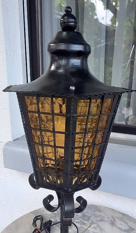 Lanterne: Gartenlaterne / Lampe Schmiedeeisen schwarz – Usato da Eschenbach venduto da Alicekunst 2