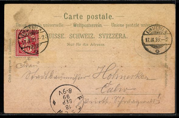 Cartoline postali: Litho Einsiedeln, Ortsansicht und Kloste – Usato da Berlin venduto da bartko-reher 1