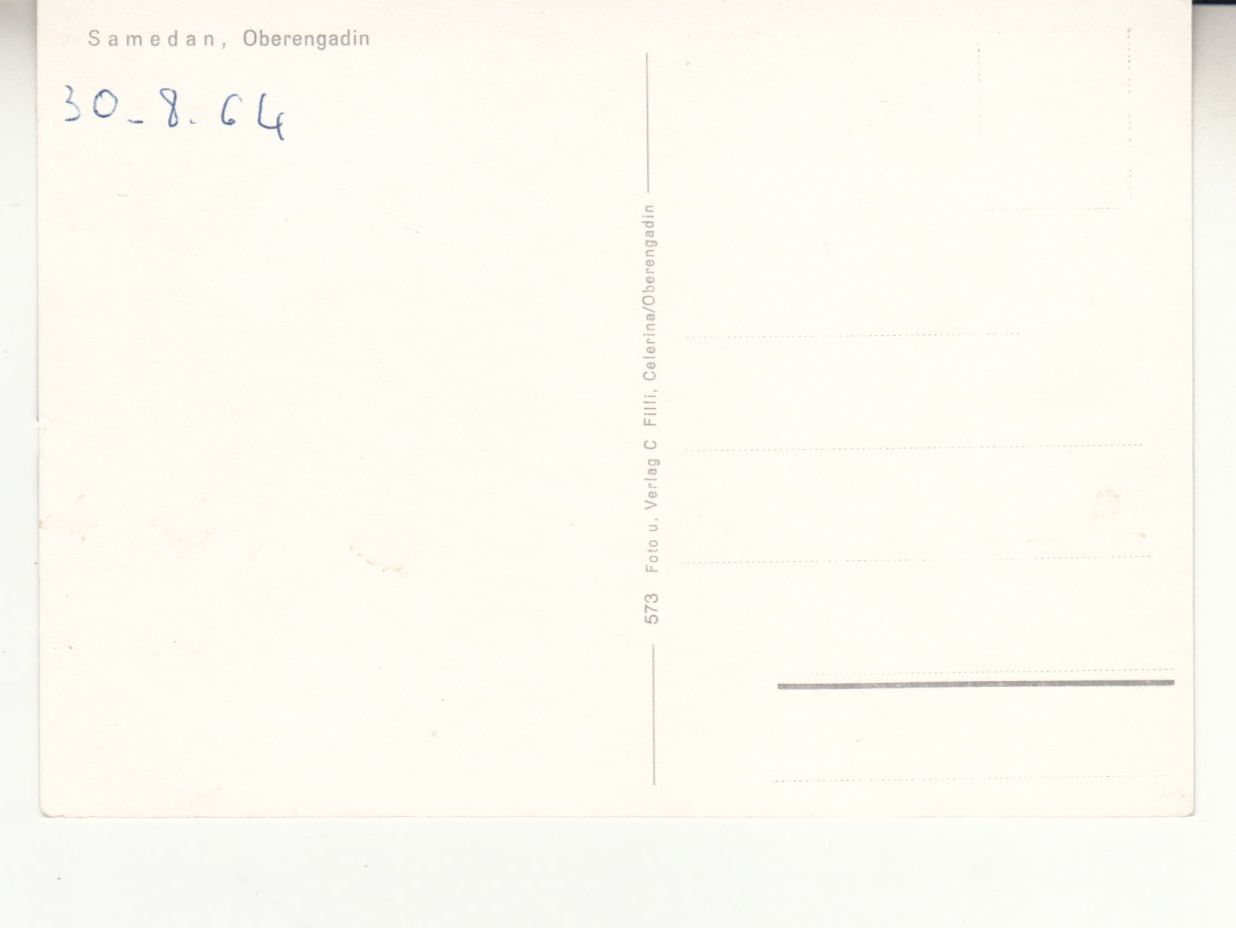 Cartes postales: Samedan 1964 – D'occasion à Bürglen TG par StampGraf 1
