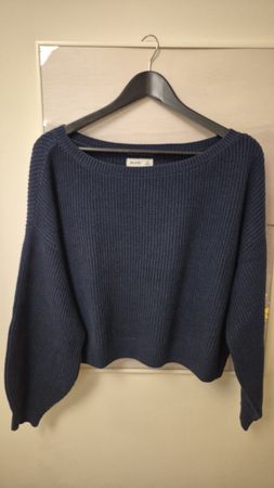 Navy Blue Knit Oversize Sweater XS Hollister