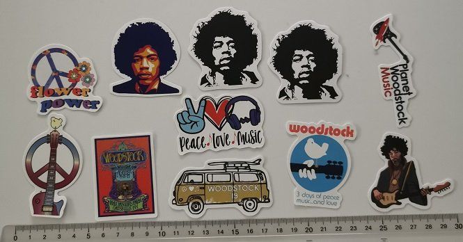 Jimi Hendrix / Woodstock - 11 Sticker (Neu (gemäss Beschreibung)) in ...