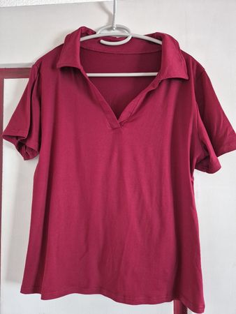 Damen Shirt, Top, Kurzarm, bordeauxrot, Grösse L, neuw.
