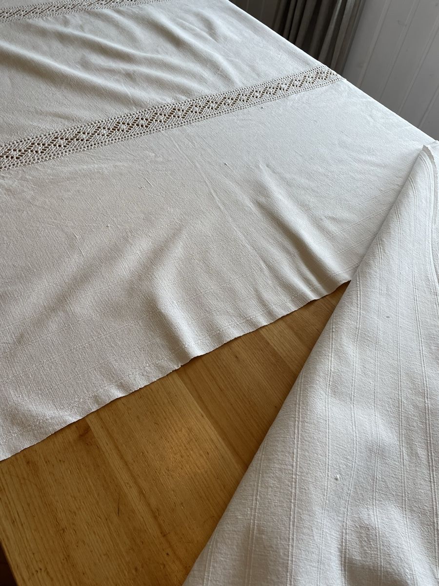 Sonstige Tischwäsche: Tischtuch ca 170x 280cm  Leinen mit Spitzen alt – Gebraucht aus Sirnach von dasrosahaus 6