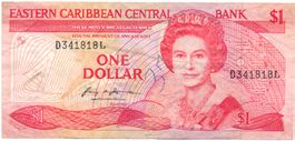 East Carribean States Ostkaribische Staaten 1 Dollar P17d