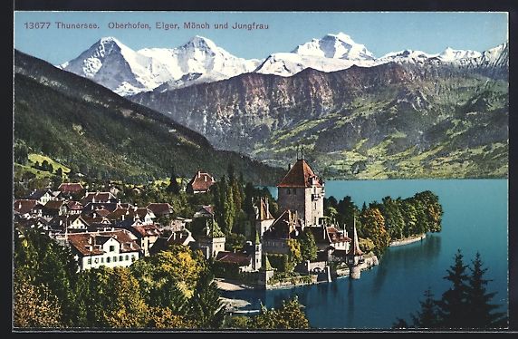 Cartoline postali: Oberhofen /Thunersee, Teilansicht mit Ei – Usato da Berlin venduto da bartko-reher