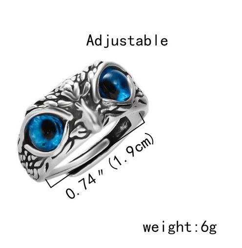 Anelli: Ring Eule, Owl blaue Augen, blue Eyes – Nuovo (secondo la descrizione) da Schwanden GL venduto da UHRKNALL 2