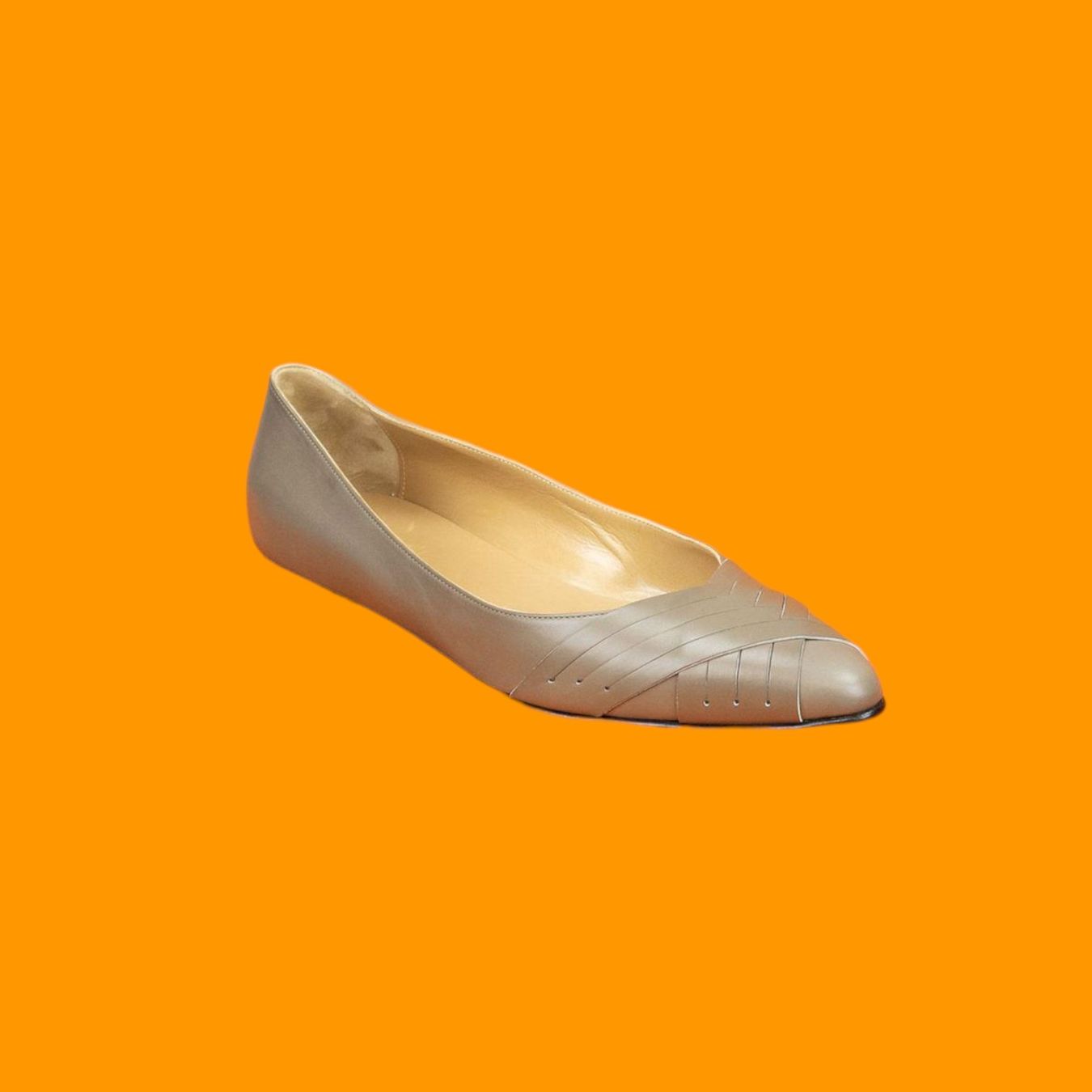 Hermès Damenschuhe: Hermes, ballerinas, taupe-colored leather unworn – Neu (gemäss Beschreibung) aus Morges von 4WLS 1