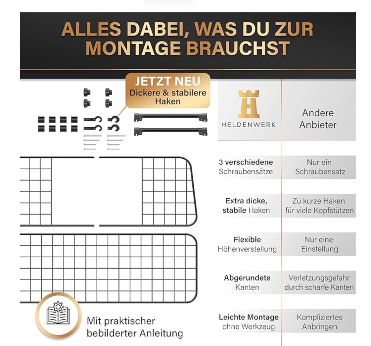 Gabbie, trasporto & Sicurezza: Hunde Trenngitter – Nuovo e nell'imballaggio originale da Rheineck venduto da federer81 2