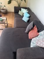 Ecksofa in anthrazit mit Recamiere gebrauchter Zustand