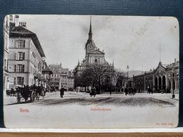 Bern, Bahnhofplatz belebt