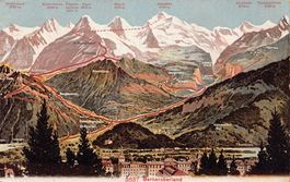 Vogelschau-AK: Berneroberland, um 1930