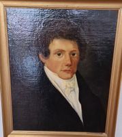 Portrait ancien, huile sur toile, belle pièce d'art