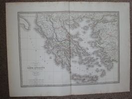 Carte de la Grèce Ancienne  par M.LAPIE, Paris 1832