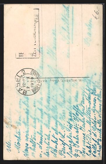 Cartoline postali: AK Basel, Gemsberg mit Brunnen, 1928 – Usato da Berlin venduto da bartko-reher 1