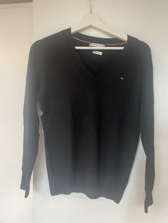 Damen Pullover Tommy Hilfiger V-Ausschnitt Wolle Kaschmir S