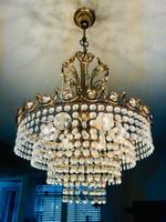 Deckenlampe Kristall Messing Antik Zierde 3-stufig