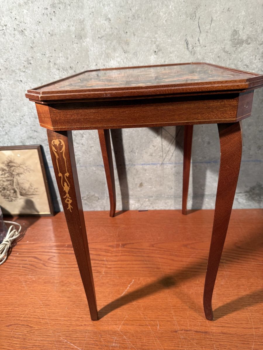 Tische: Table de jeu vintage marqueterie bois – Gebraucht aus Lausanne von artnouveau04 3