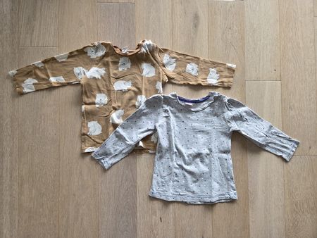 2 Langarmshirts Gr. 92, H&M & Smile, gebraucht