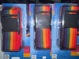 3 Stk Sicherheits-Kofferriemen Travel Shop Regenbogen neu