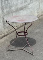 antiker runder kleiner Gartentisch, Blechtisch