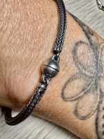 Silber 925 Fuchsschwanz-Armband mit Kugel-Magnetverschluss