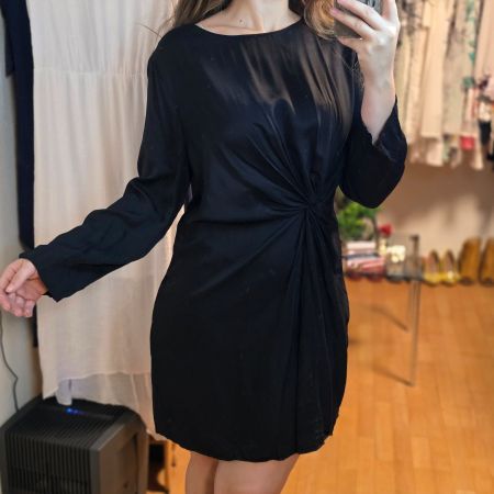 Elegantes schwarzes Kleid Drapierung Gr. L