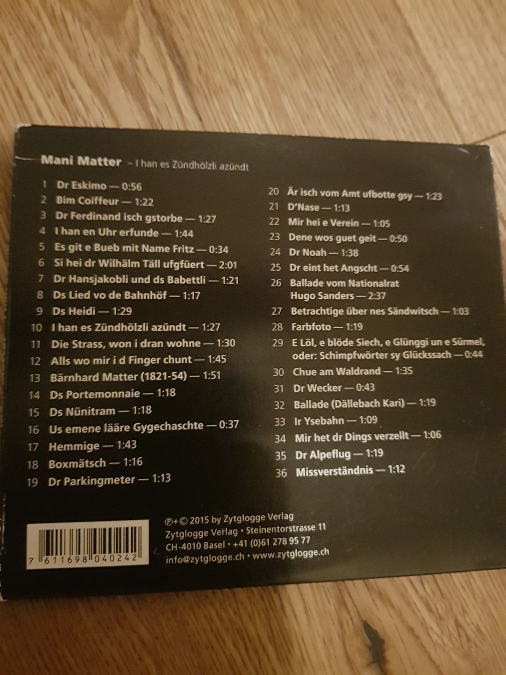 CD: Mani Matter CD – Usato da Zezikon venduto da Upsetter 2