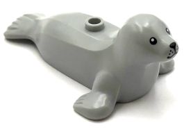 Original LEGO Seal in Light Bluish Gray, Animal Figure 