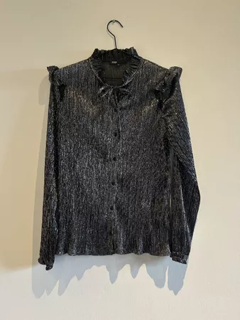 Maje Bluse Silber Glitzer