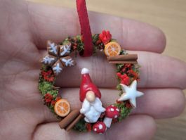 Winterkranz mit Wichtel alles Handgemacht, auch für Maileg