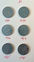 6 pièces de 5 francs suisse commémoratives 1974/75/76/79