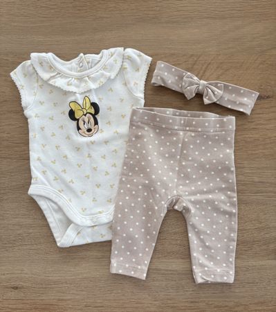 Minnie Mouse Set, Grösse 56, Body, Leggings & Stirnband.